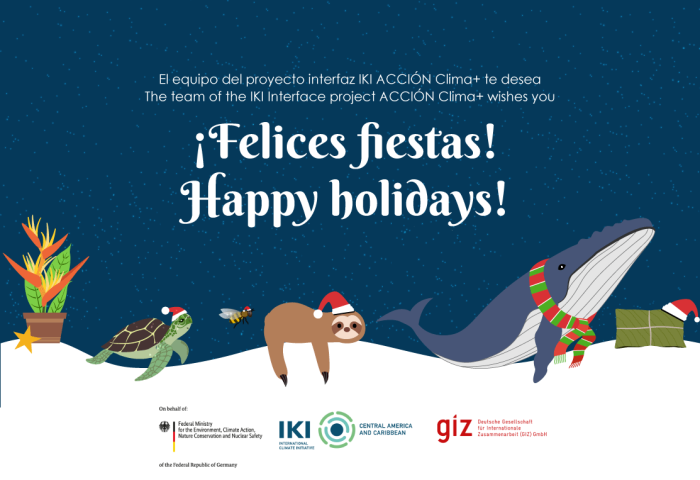 Graphic with end of year greetings from the IKI interface project for Central America and the Caribbean