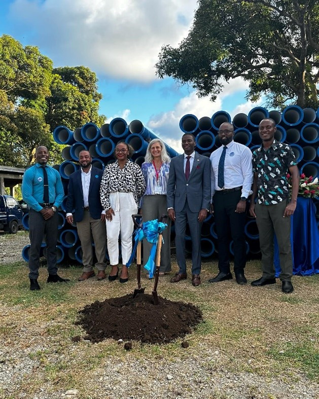 Prime Minister Hon. Dickon Mitchell attends the pipelaying sod turning ceremony