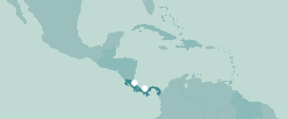 Costa Rica - Panamá mapa