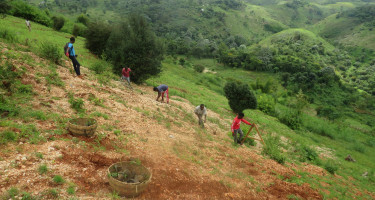 Personas en una finca